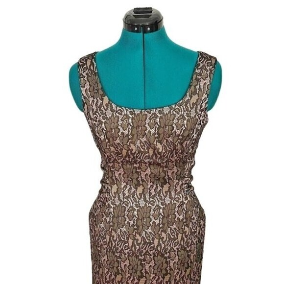 Ann Taylor Petite Embroidered Ruched Floral Party Cocktail Lined Dress - Picture 2 of 14